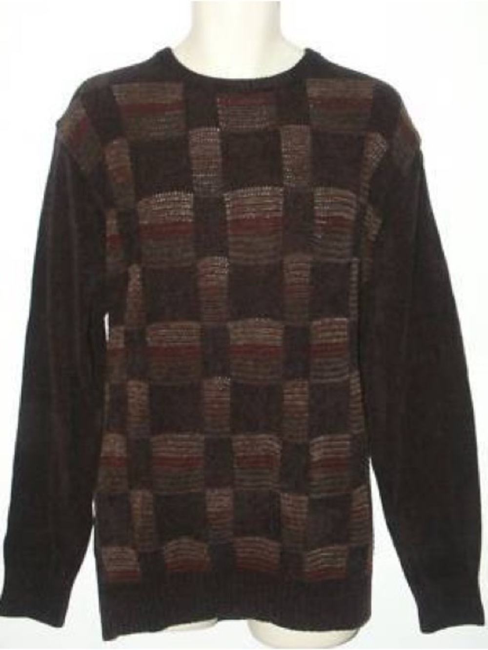 Y2K 1990’s Oversized Chenille Docker’s Dark Brown Patterned Crewneck Sweater